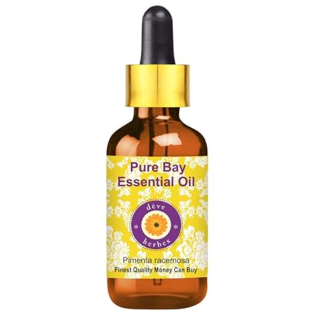 Deve Herbes Pure Bay Essential Oil (Pimenta Racemosa) with Glass Dropper 100% Natural Therapeutic Grade Steam Distilled for Personal Care, 15 ml