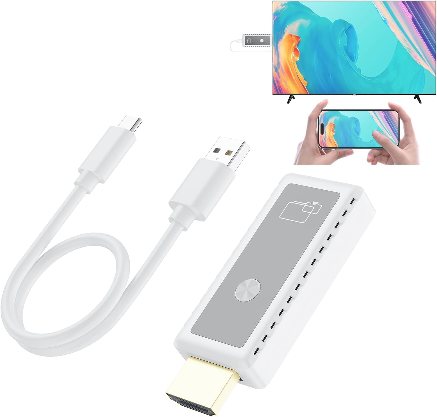 Quanlex 1080P Wireless HDMI Display Adapter, 2.4G & 5G Wireless HDMI Screen Mirroring Adapter Extender de Smartphone/Laptop vers HDTV/Monitor/Projector, WiFi Display Dongle Support AirPlay/Miracast
