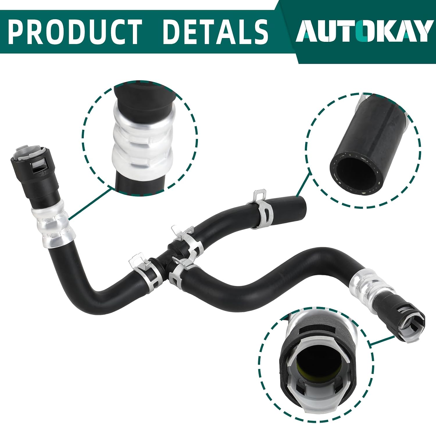 AUTOKAY 20765678 HAVC Inlet Heater Hose Fits for Buick Enclave for Chevrolet Traverse for GMC Acadia Engine Heater Hose