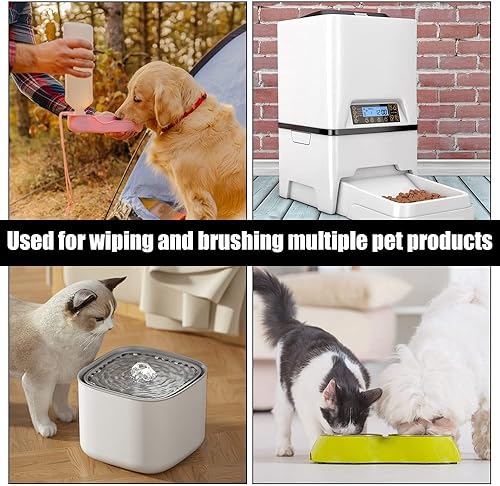 Miniatura 8 de 3 cepillos y esponja para fuentes de agua para gatos, dispensador de bebidas para mascotas, kit de limpieza para mascotas, perros, gatos, fuente