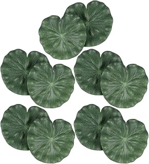 Happyyami 10 peças de almofadas de lírio realistas de espuma flutuante artificial folhas de lótus almofadas de lírio de água decoração de folhagem falsa para decorações de piscina de aquário