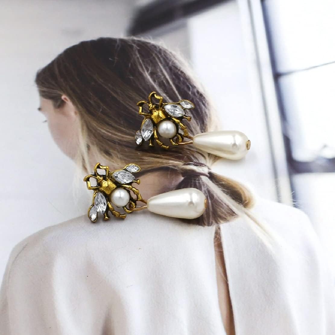 Bee Earrings for Women, Cute Insect Honey Bee Earrings for Womens, Pearl Honeybee Dangle Earring Hypoallergenic, Honeybee Bohemian Drop Earring - Image 5