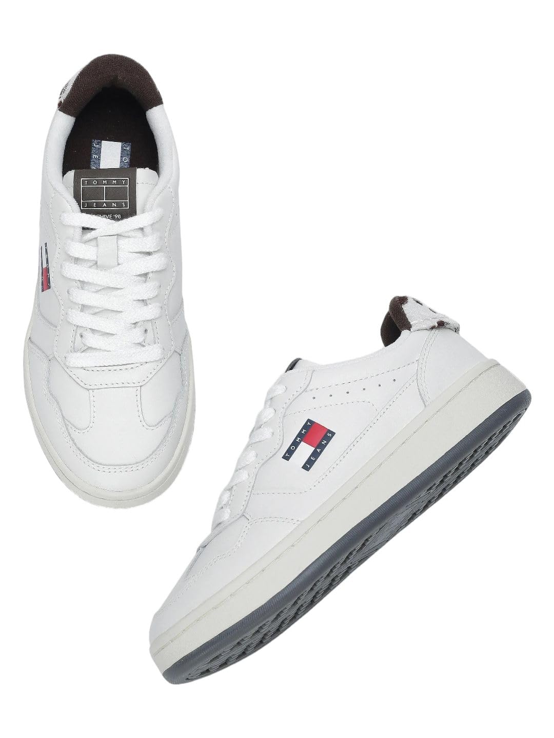 tommy hilfiger Solid White Leather Sneakers-picture-27