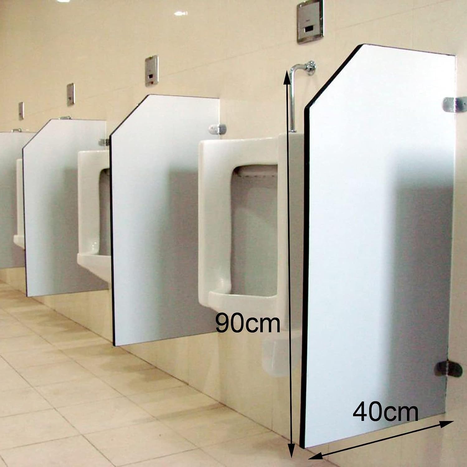 Men Urinal Privacy Screen Toilet Partition,Wall-Mounted Urinal Screen Protection Divider Room Dividers,for Hotel Bathroom Public,Includes Mounting Hardware (Color : White Square Corner, Size : Part
