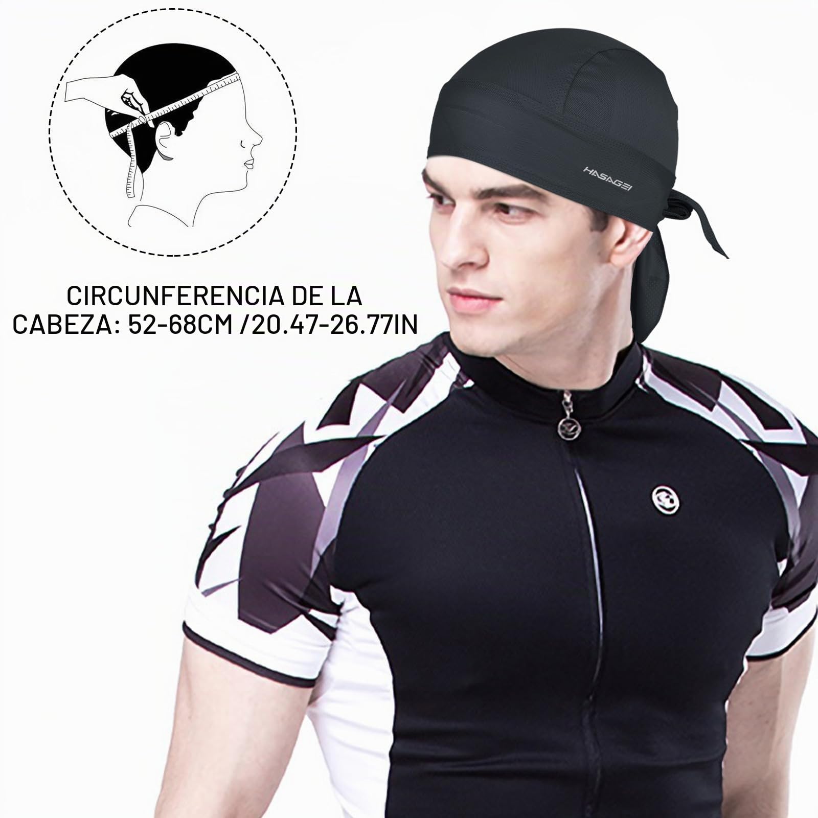 HASAGEI Bandana Deportiva Durag, Bandana, pañuelo para la Cabeza para Bicicleta, Transpirable, Absorbe el Sudor Verde Talla única…