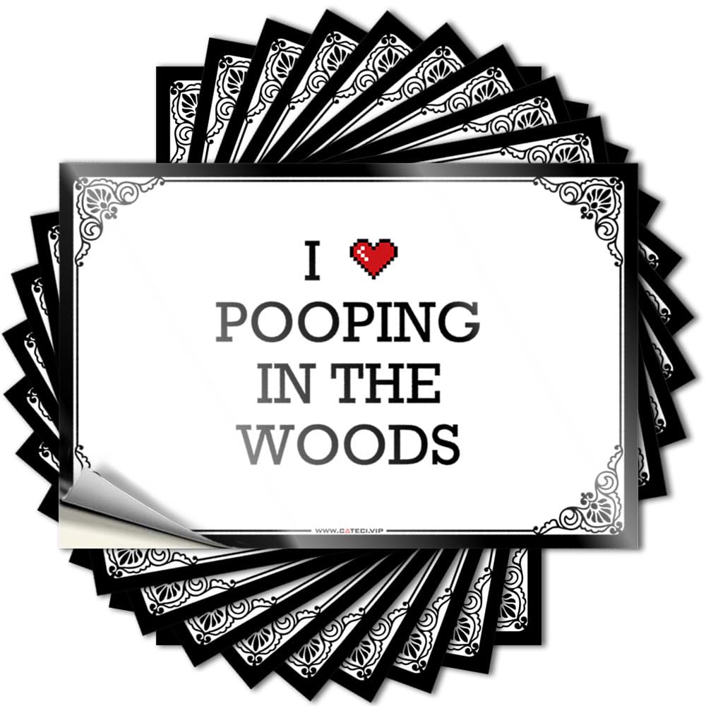 Sticker Coffee Easy Apply | I Love Pooping in The Woods Tiny Bottle Peel and Stick(8X12CM)