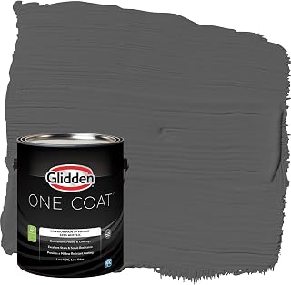 One Coat 1 gal. Knight's Armor/Gray Flat Interior Paint with Primer