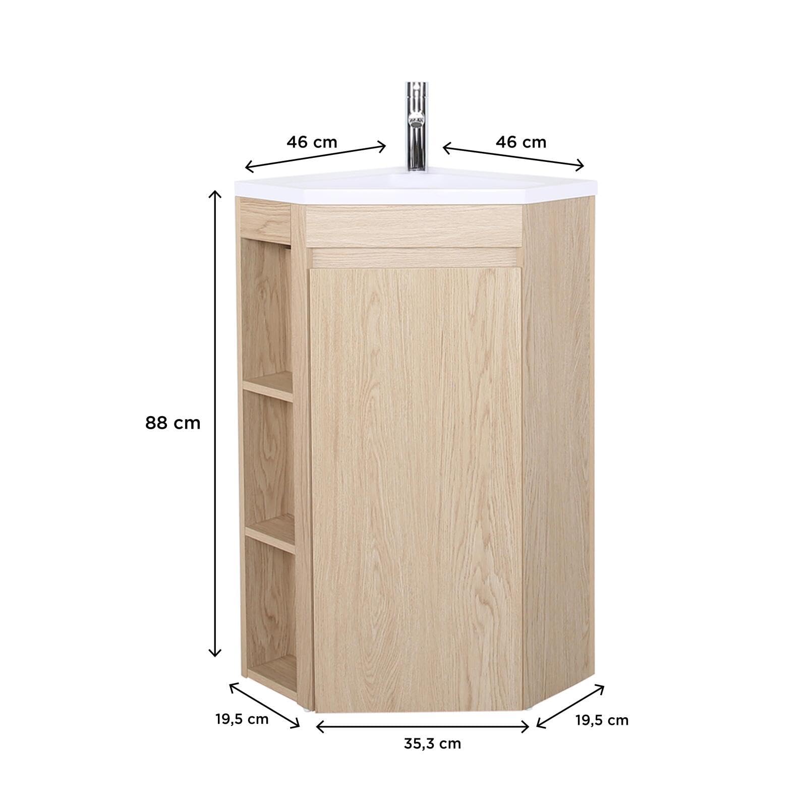 MOB-IN - Mueble bajo lavabo de esquina Sorrento sobre patas con lavabo y grifo