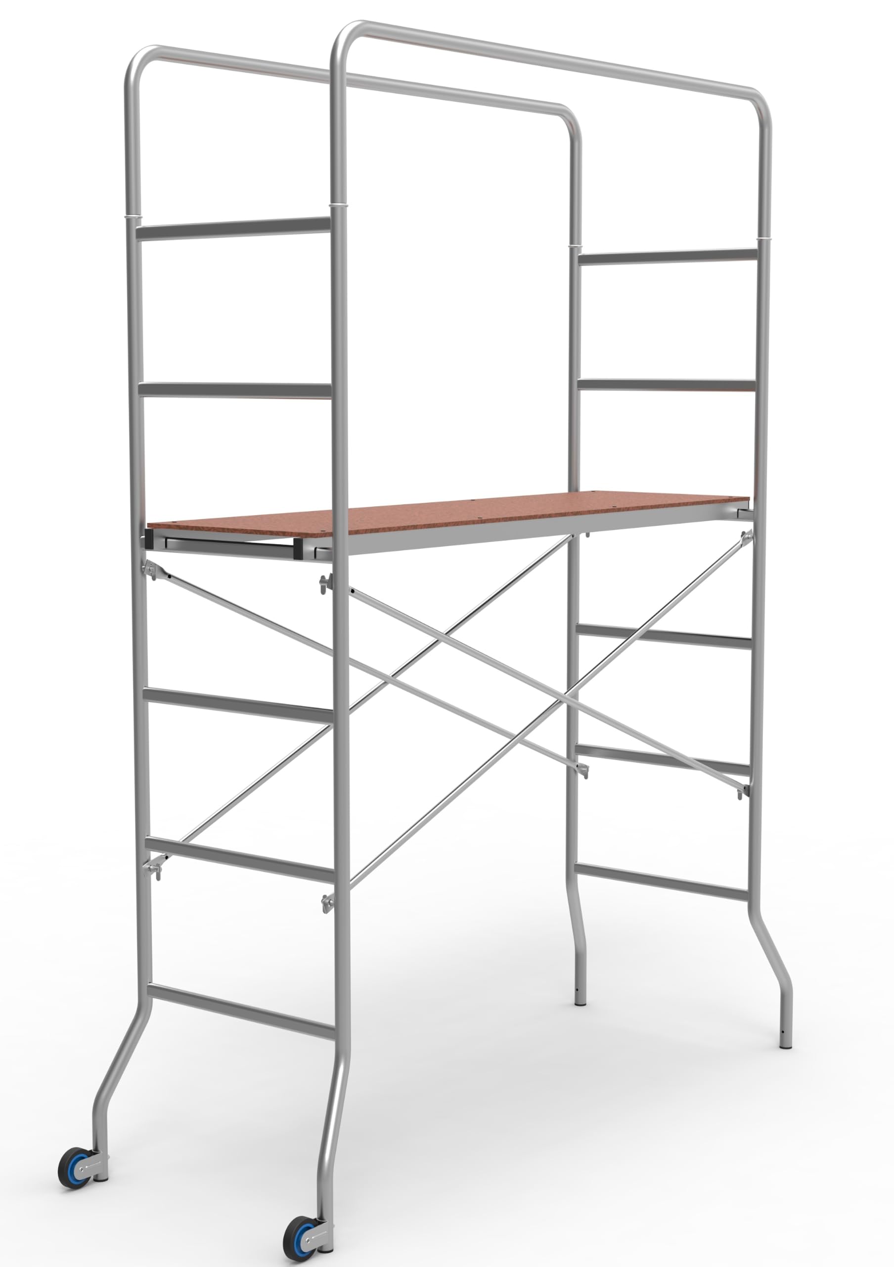 Trabattello per lavori FAI DA TE, altezza massima di lavoro 360 cm, carico complessivo consentito 150 kg, dim. 218x169x65 cm
