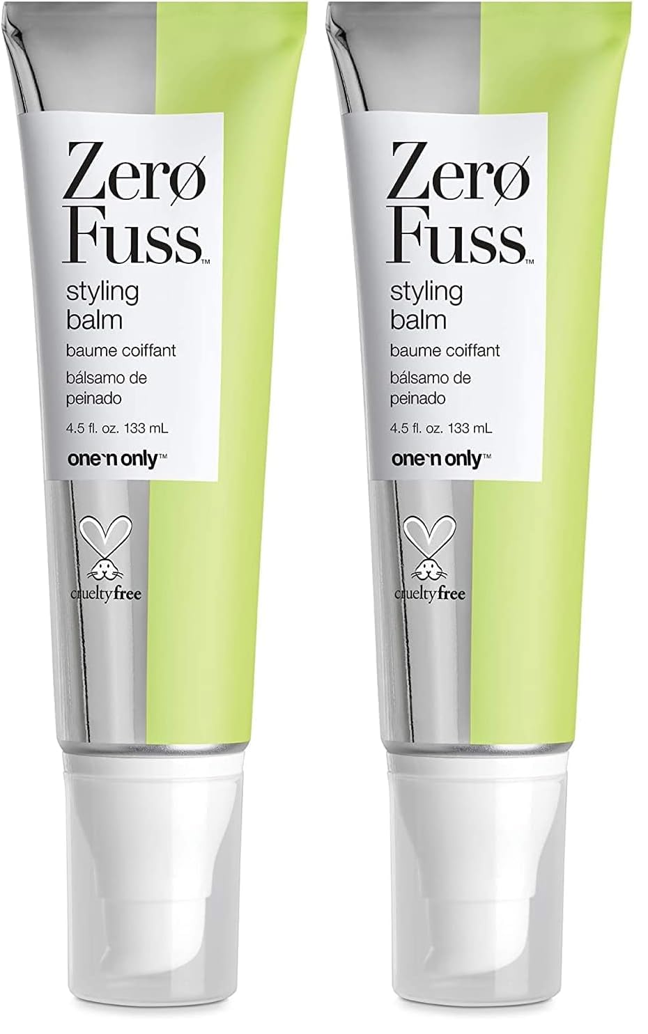 One 'N Only Zero Fuss Styling Balm, Lightweight with All Day Flexibility, For Hair Types, Enhances Natural Shape, Texture, Wave, and Curl, Adds Smoothness Shine, 4.5 Fl. Oz (Pack of 2)