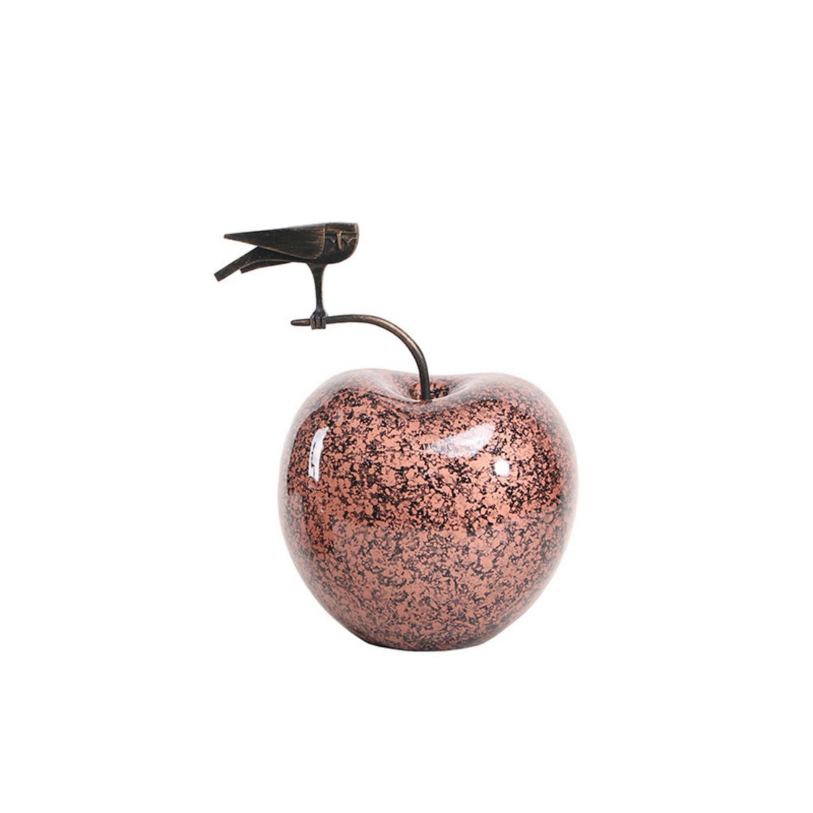 Apfel-Dekofigur gesprenkelt Dekoapfel Harz freistehende Tischdeko für Schreibtisch, Regal, Modellraum, Groß 25 18 28cm, Rot