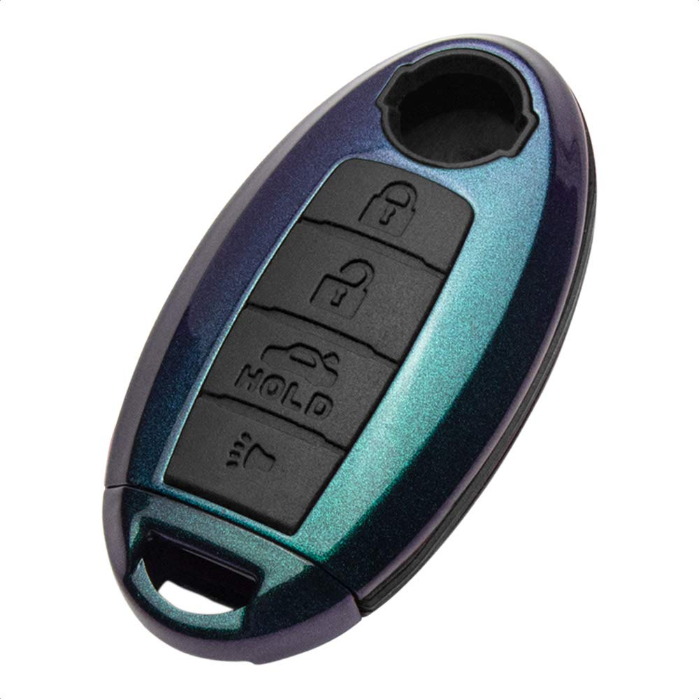 TANGSEN Key Fob Case Black Cover Compatible with Infiniti EX FX X G JX M Q QX Series Altima Coupe Armada GTR Maxima Murano Cross CABRIOLET Pathfinder Rogue SENTRA Versa 4 Button Keyless Entry Remote