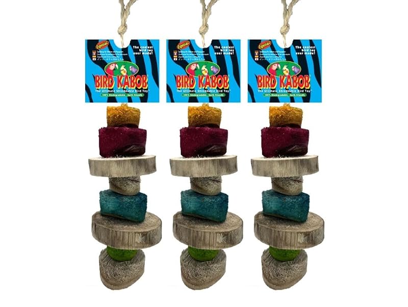 Brinquedo para Aves de Yucca Desfiável BIRD KABOB Especial, Pacote com 3