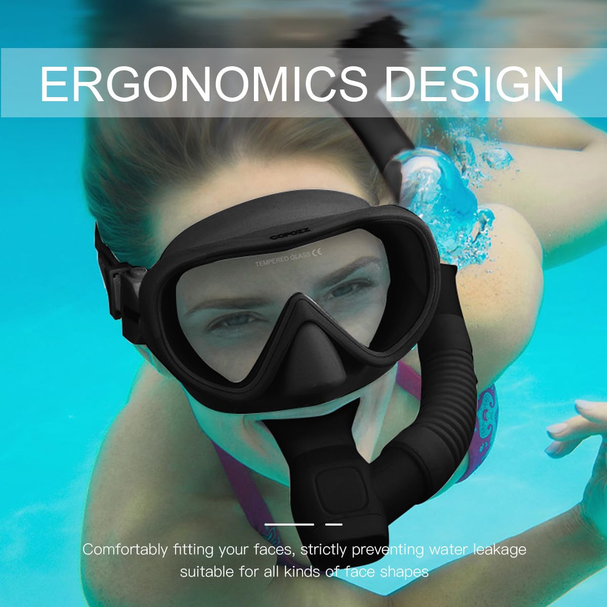 INOOMP Máscara De Snorkel De Silicona para Hombres y Mujeres Kit De Máscaras De Buceo Equipo De Snorkel para Buceo Aguas Abiertas y La Playa