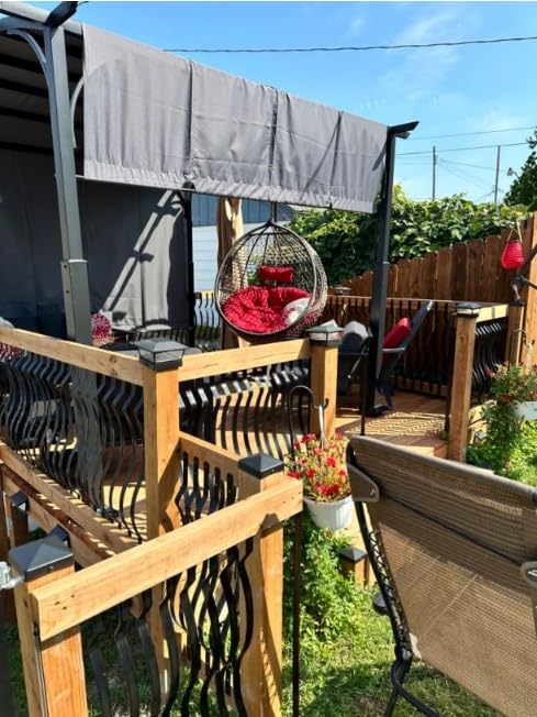 Miniatura 7 de Paquete de 50 balaustres de 32.25 x 1 pulgada para barandilla de cubierta, balaustres de aluminio para montaje frontal, husillos de cubierta de