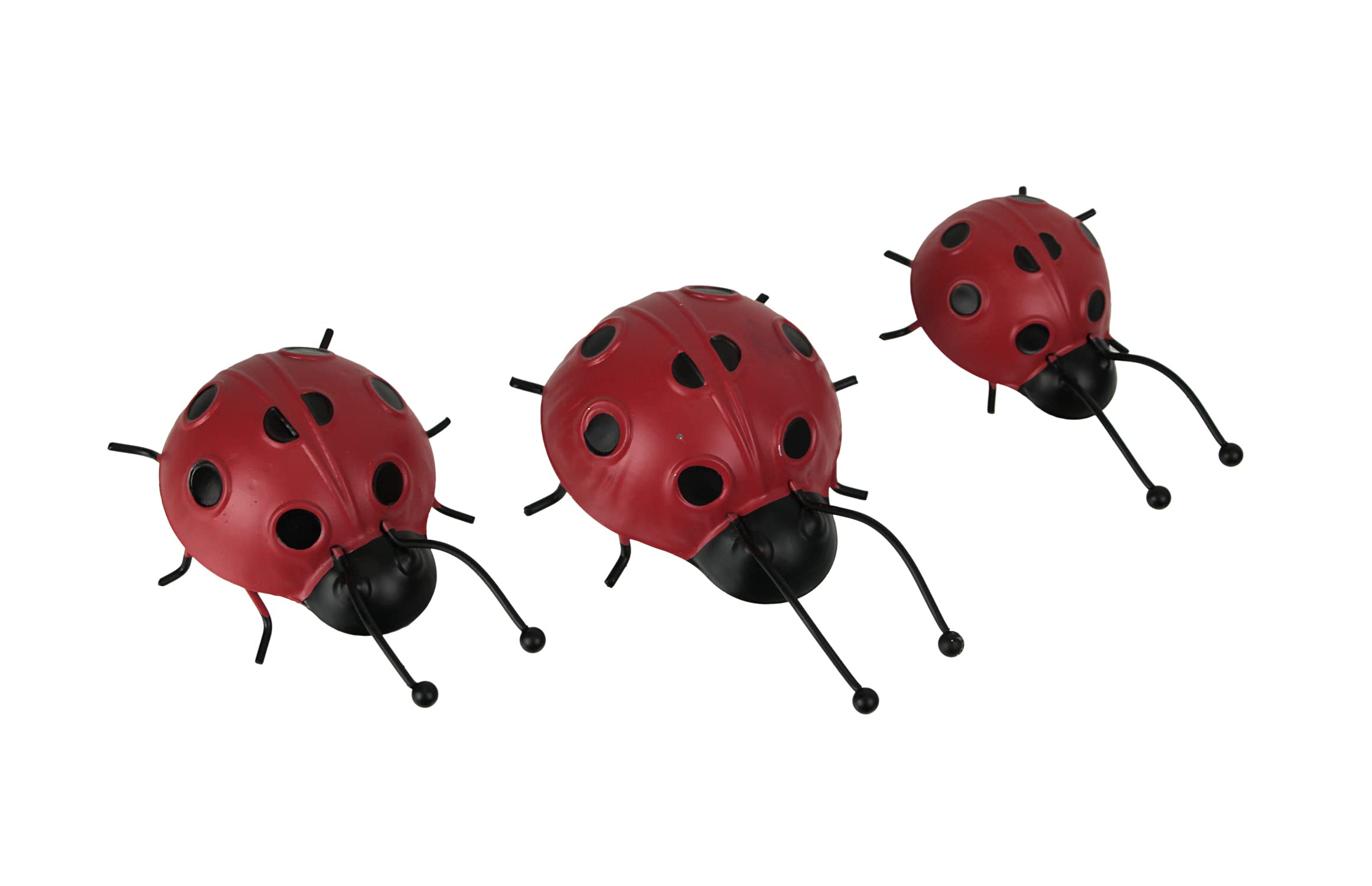 Coccinelle en métal lot de 3 pour décoration de jardin extérieur et intérieur