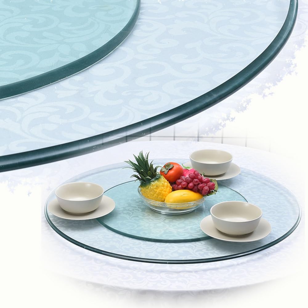 Générique Grand Plateau tournant Lazy Susan Rond en Verre trempé de 80 cm (24 po, 28 po, 30 po, 39 po), avec roulement Silencieux.