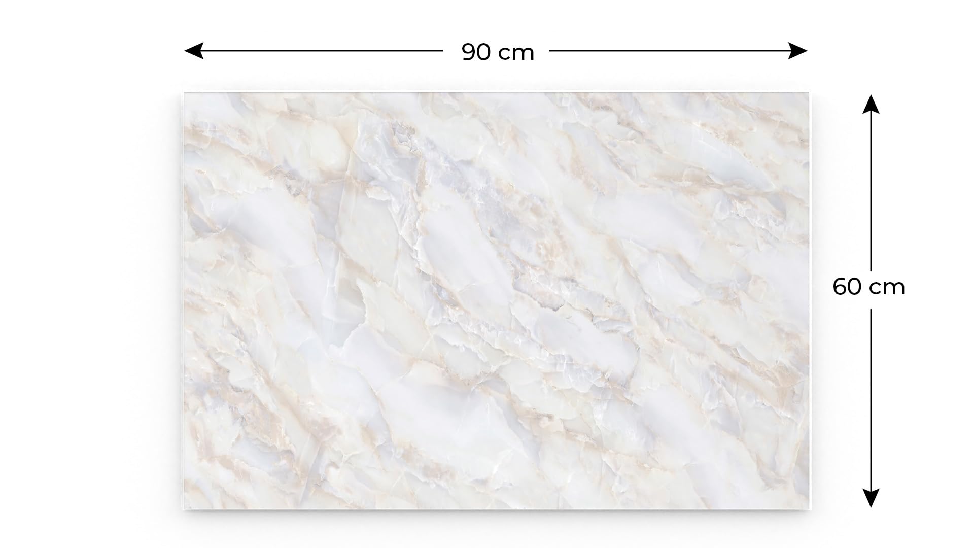 ALLboards Impression sur verre MARBRE – 90x60 cm + accessoires gratuits, Tableau en Verre