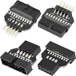 DKARDU USB 2.0 9Pin to USB 3.0 20Pin Motherboard Adapter Header Converter, PC Computer Housing IDC 9pin Female - Mainboard IDC 20 pin Male, USB 2.0 Male to USB 3.0 Female, 4 PCS