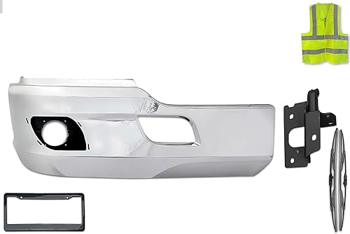 KOZAK Extensión de parachoques de esquina de plástico cromado con orificio para luz antiniebla (lado derecho del pasajero) con soporte compatible