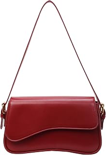 Small Shoulder Bag for Women Clutch Hobo Purse with Zipper Crossbody Purse Retro Vegan Leather Tote Handbag