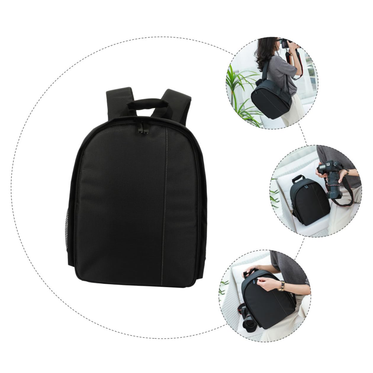 Zaino per Fotocamera DSLR Custodia Portaoggetti e Tasche Interne Borsa da Viaggio Resistente Agli Urti per Escursioni Spiaggia e Uso Quotidiano Supporto Laterale per Treppiede