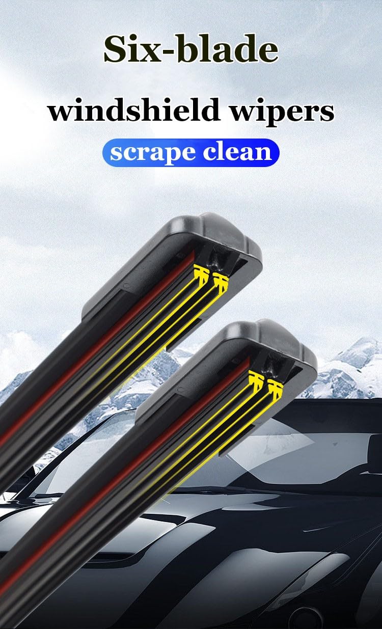 Limpiaparabrisas para Fia-t Panda Cross 2021-2024,Rendimiento Todo Clima, Silicio Seis Capas, Limpieza Alta Eficiencia, Duradero Estable, Silencioso