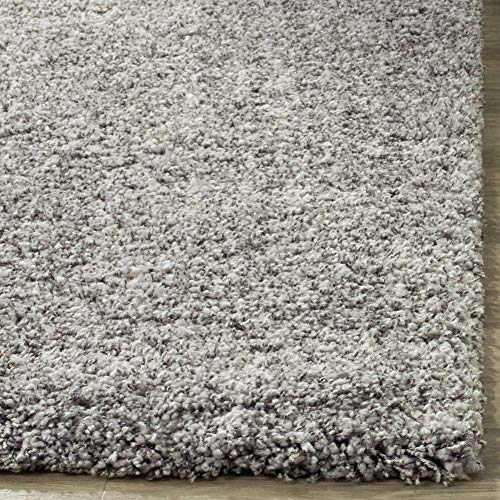 Image of Imra carpet 8 feet x 8 feet for Living Room Handwoven Fluffy Shag Thickness (240 X 240 cm) Color Silver