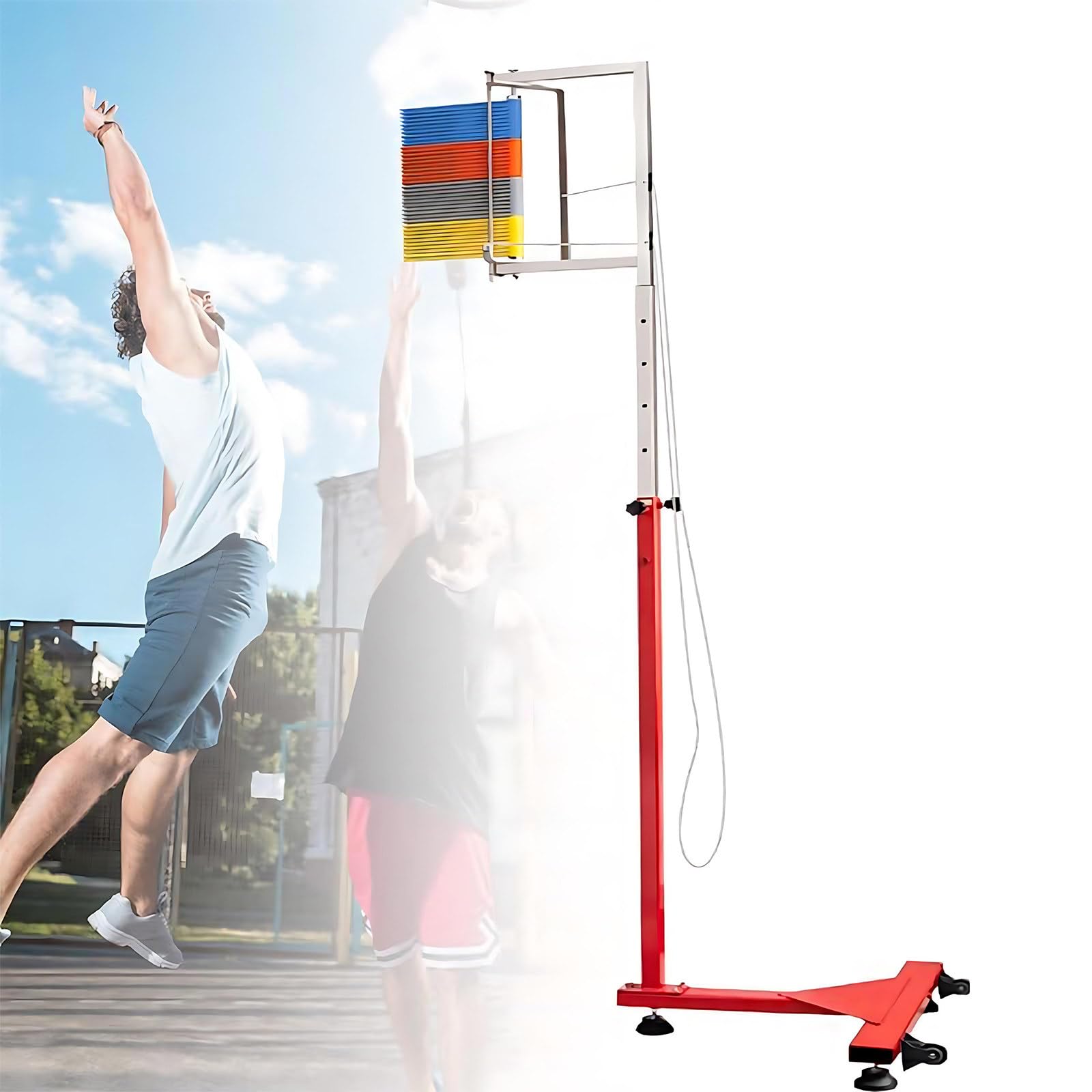 MIAOXIAOLONG Height Adjustable Vertical Jump Measurement Tool – Jump Height Trainer for Basketball & Volleyball, 4.59–11.81ft for Club Competitive Training 1.7m~3.2m