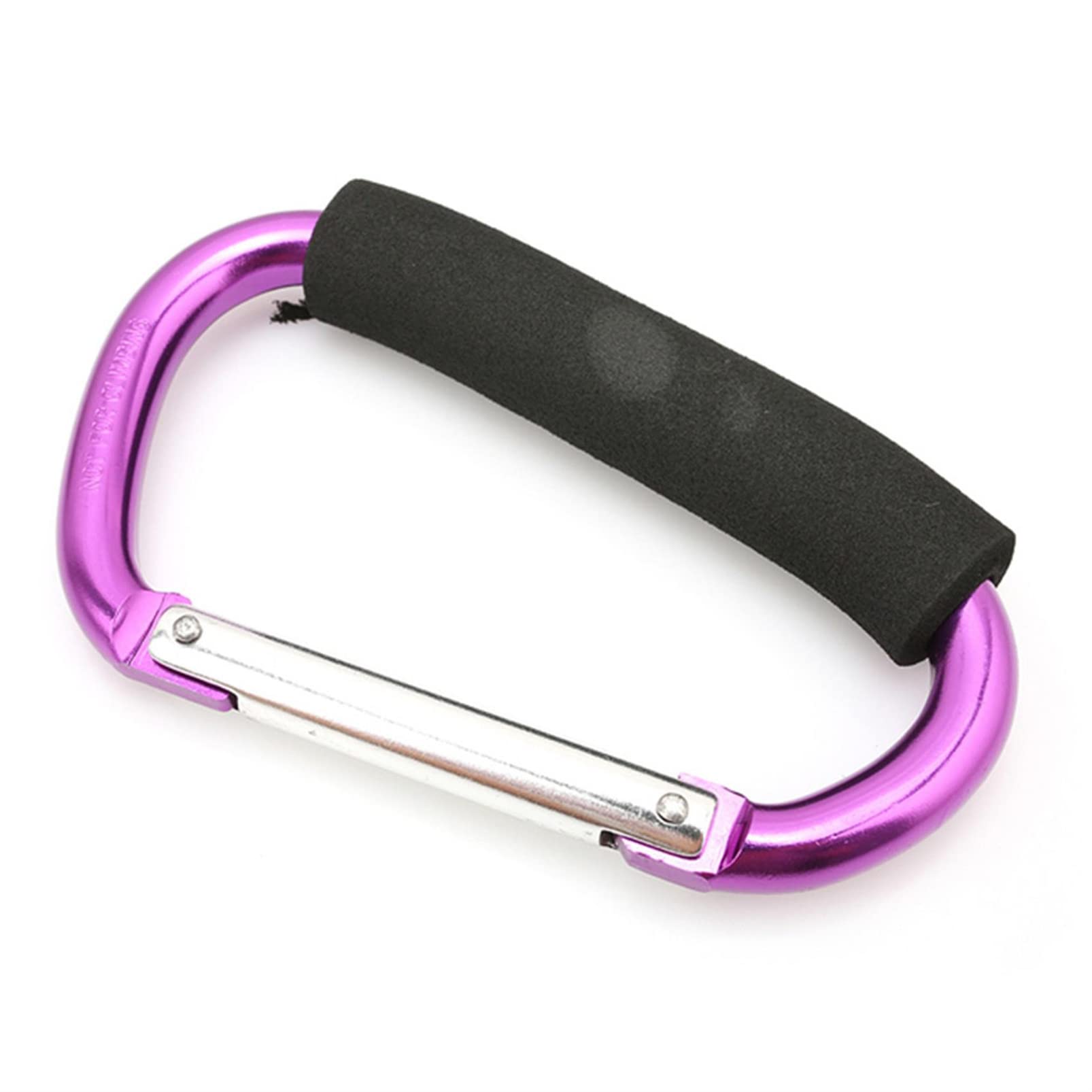LoveAloe Large Carabiner Aluminum D Ring Shape Carabeaner Shopping Bag Holder Handle Multipurpose Snap Hook,Purple
