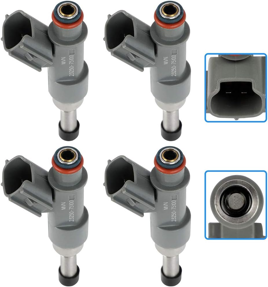 SCITOO Fuel Injectors Automotive Engine 12 Holes 4Pcs Replacement For Toyota For 4Runner 2010,For Toyota For Hiace 2006-2014,For Toyota For Hilux 2006-2015,For Toyota For Tacoma 2005-2016