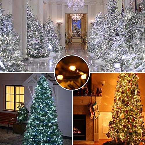 Image of Brizled Color Changing Christmas Lights, 65.67ft 200 LED 11-Function Warm White & Cool White LED Lights String, Dimmable 29V Safe Adapter Christmas Tree Lights with Remote for Xmas Tree Party Decor