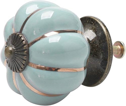Pomos de cerámica de uxcell estilo vintage, con forma de calabaza, tirador para muebles, puertas, armarios, armarios, vestidor, decoración