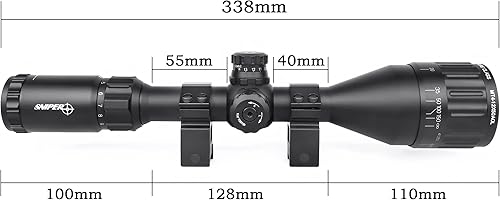 Miniatura 3 de AOL - Rifle de caza de alcance/rojo, retícula de punto de mil iluminada verde/lente totalmente multicapa/ajuste de viento y elevación/ajuste AO