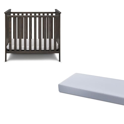 Miniatura 8 de Simmons Monterey - Mini cuna con colchón para niños, certificado Greenguard Gold, gris rústico