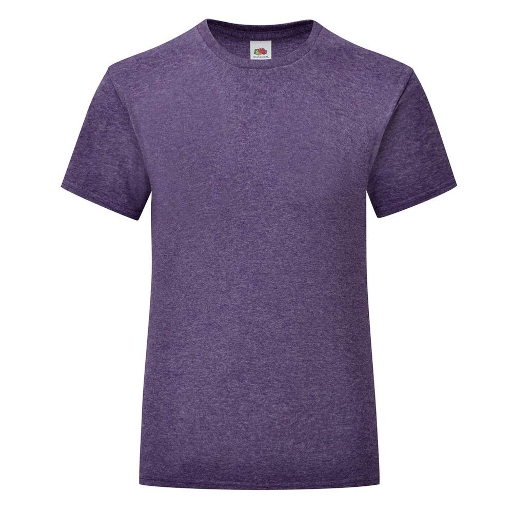 Fruit of the Loom Childrens/Kids Iconic T-Shirt (9-11 Years) (Heather Purple)