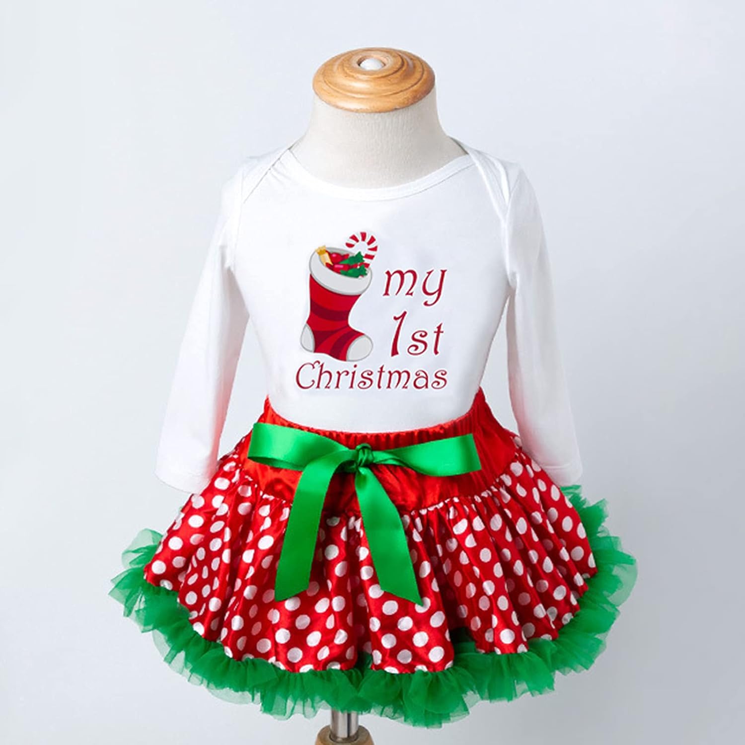 4Pcs Newborn Baby Girls Christmas Outfit Headband Romper Tutu Dress Leg Warmer Set for Baby Girl 0~24 Months - Image 6