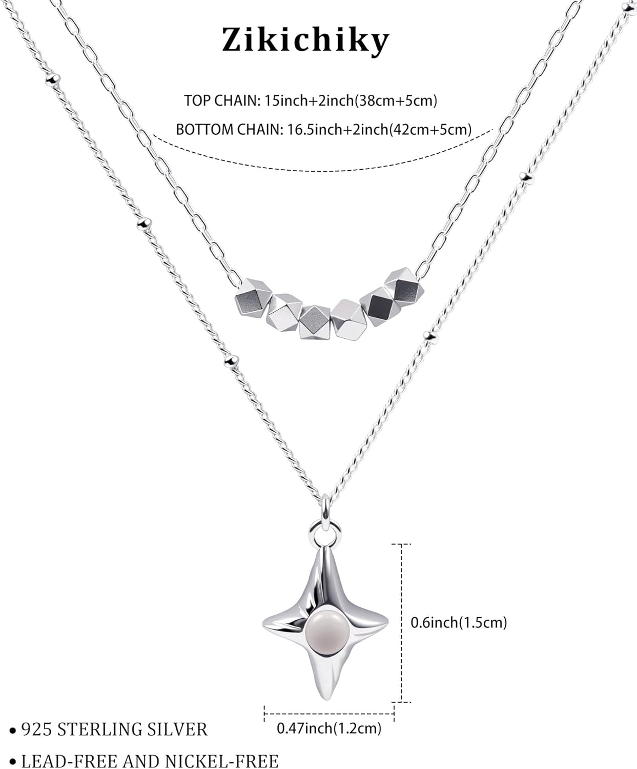 Silver Y2K Layered Necklaces for Women Dainty Star Pendant Choker Necklace Adjustable Chain Silver Jewelry Gift for Women - Image 3