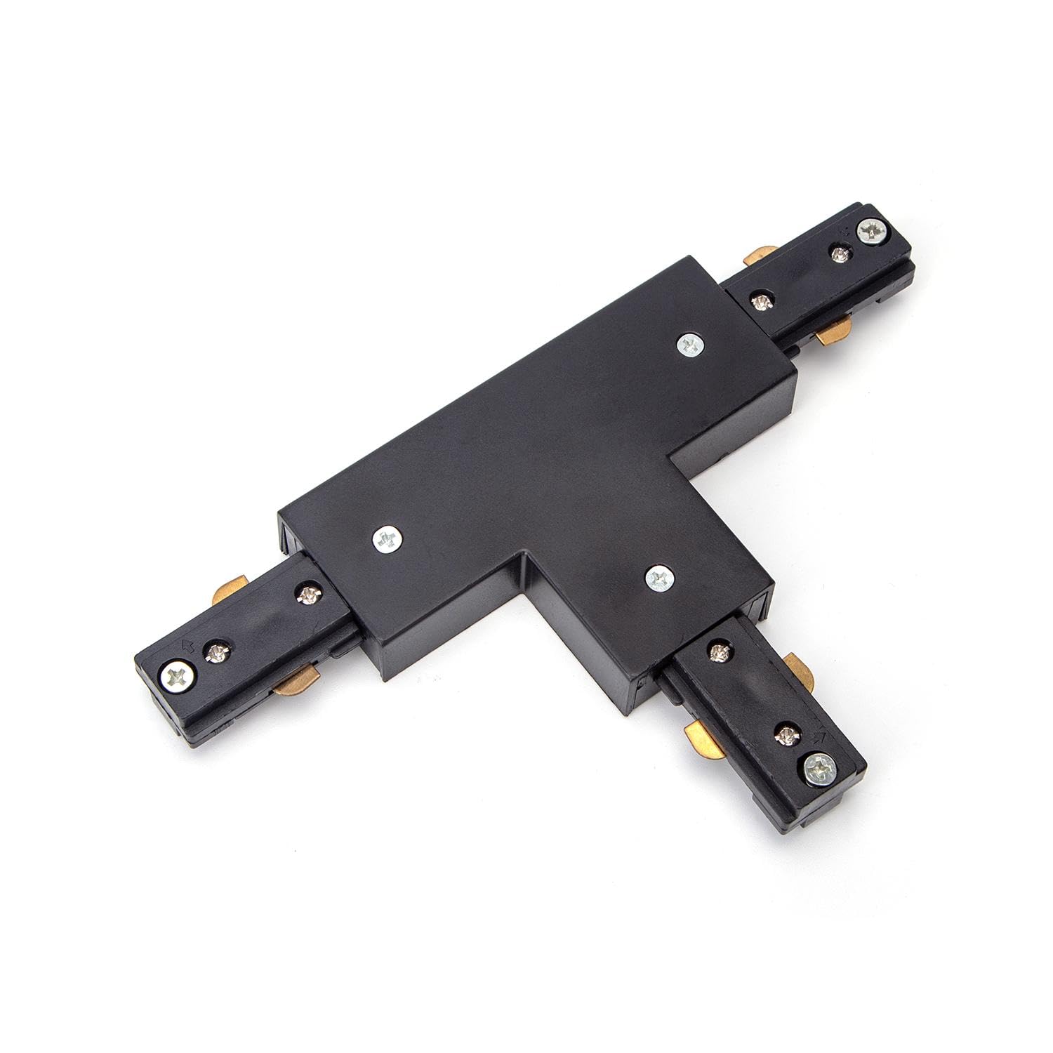 VoltShine Black T-Type Three-Way Rail, Made of Durable Metal, Suitable for Electrical installations and Multiple Connections.