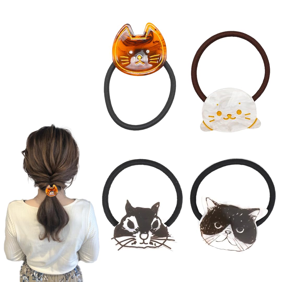 ❤️値下げ❤️ No.2203 ハンドメイド　猫　ネコ　クリスマス　ヘアゴム Amazon | アクセソワール レディース ヘアゴム 猫 黒 アセテート