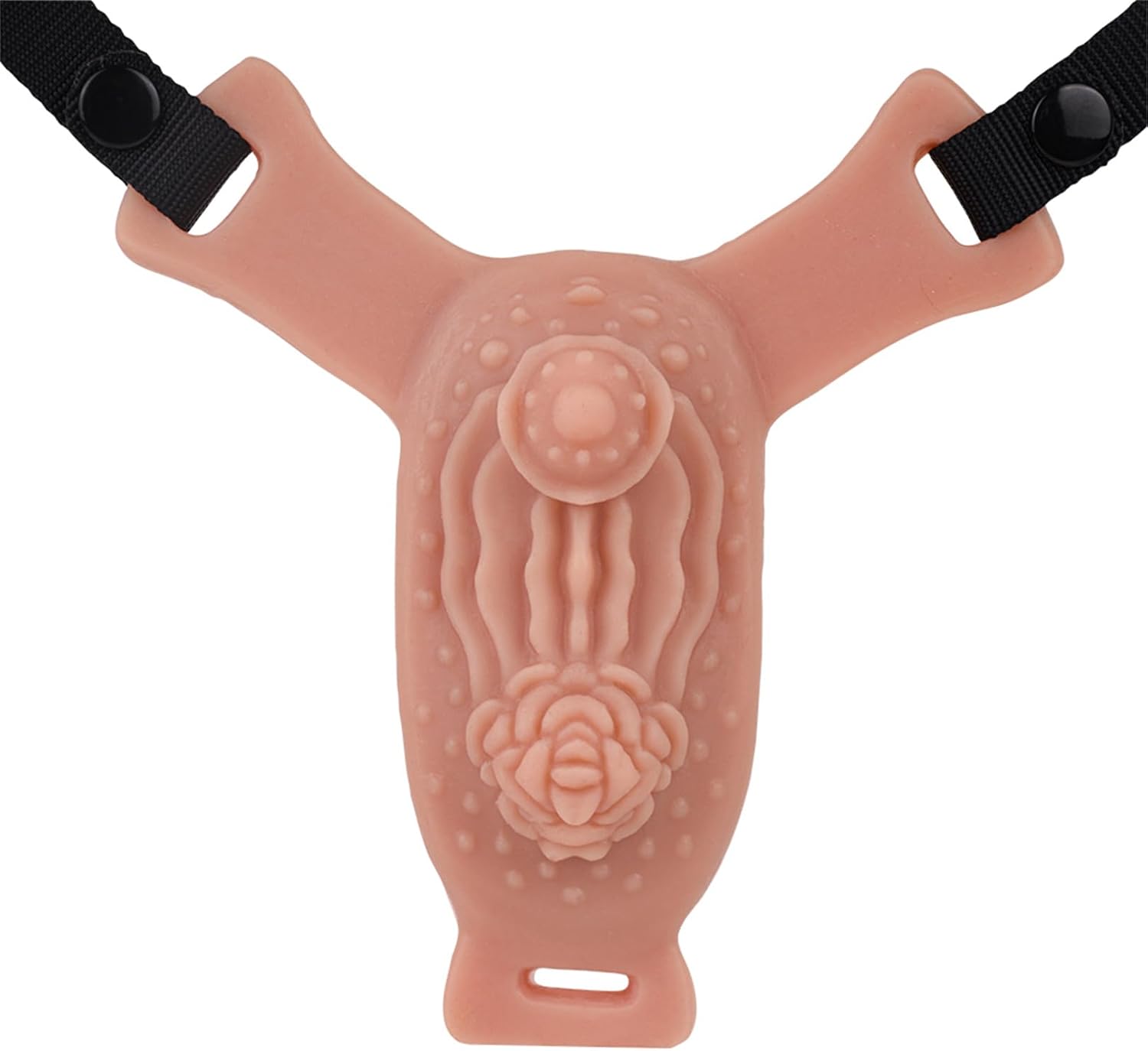 Feamle Clitoral Masturbator Massager with Harness - Silicone Women Masturbator Wearable Clitoral Massager Realistic Adult Women Sex Toy (with Vibrator)