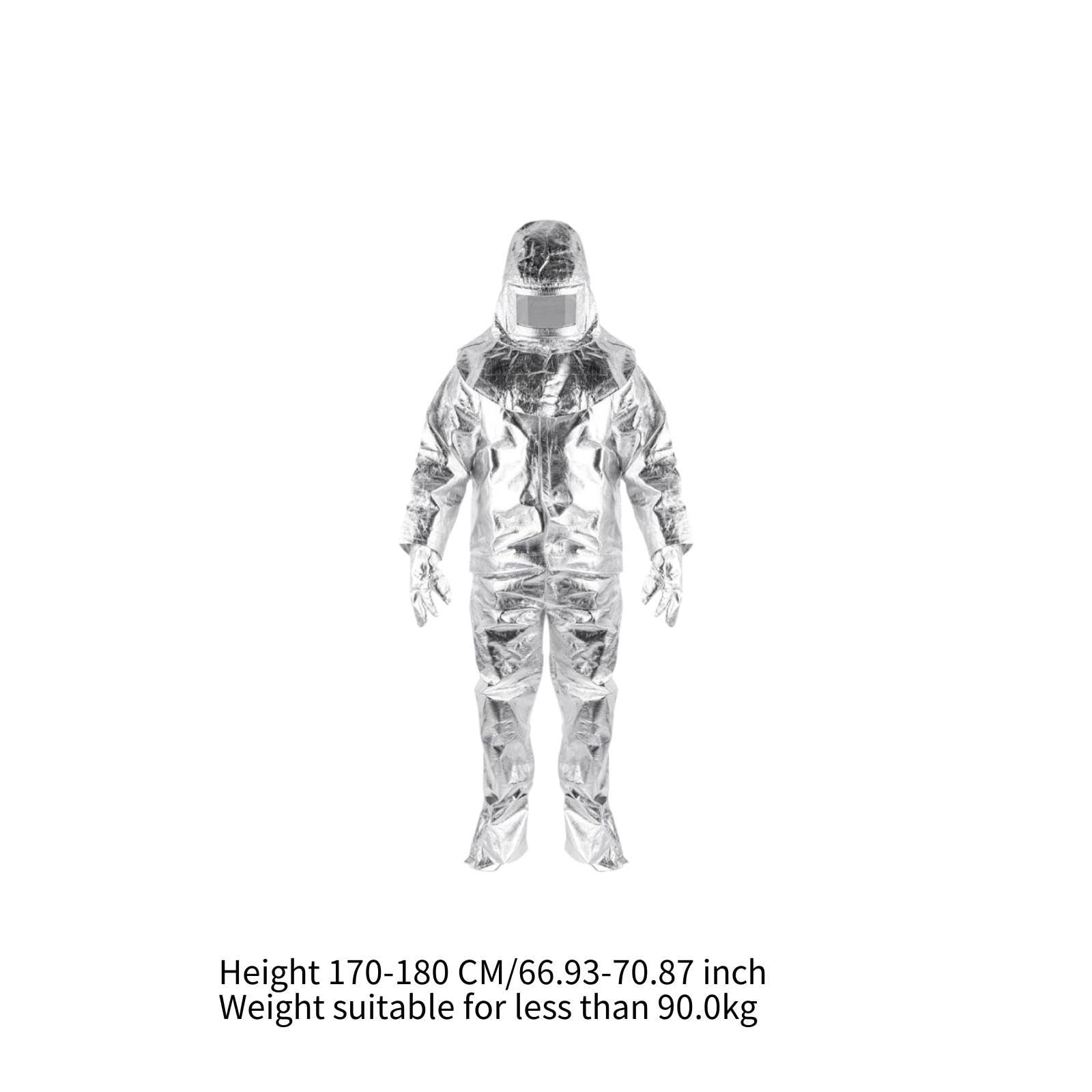 Fire Resistant Suit Set Feuerfeste Schutzanzug Hitzebeständige Aluminiumfolienkleidung Wärmeisolierender Anzug Flammhemmende für Feuerwehr