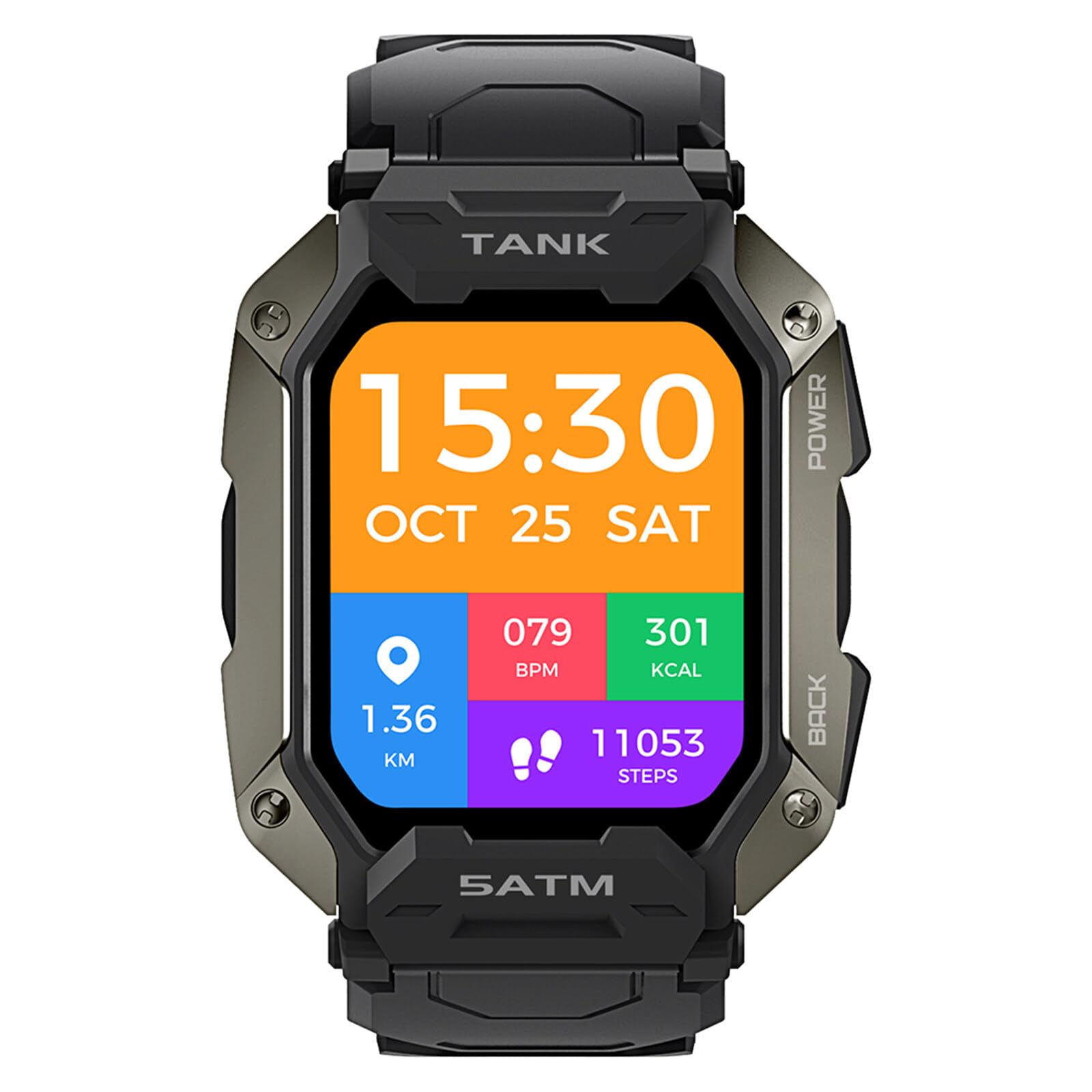 JoleritcMode Sports 24 Standby Days 50 Waterproof 5ATM&IP69K Body Tough Screen Full-touch 320 * 280 1.72'' Smartwatch Rugged Sports Outdoor M1 TANK