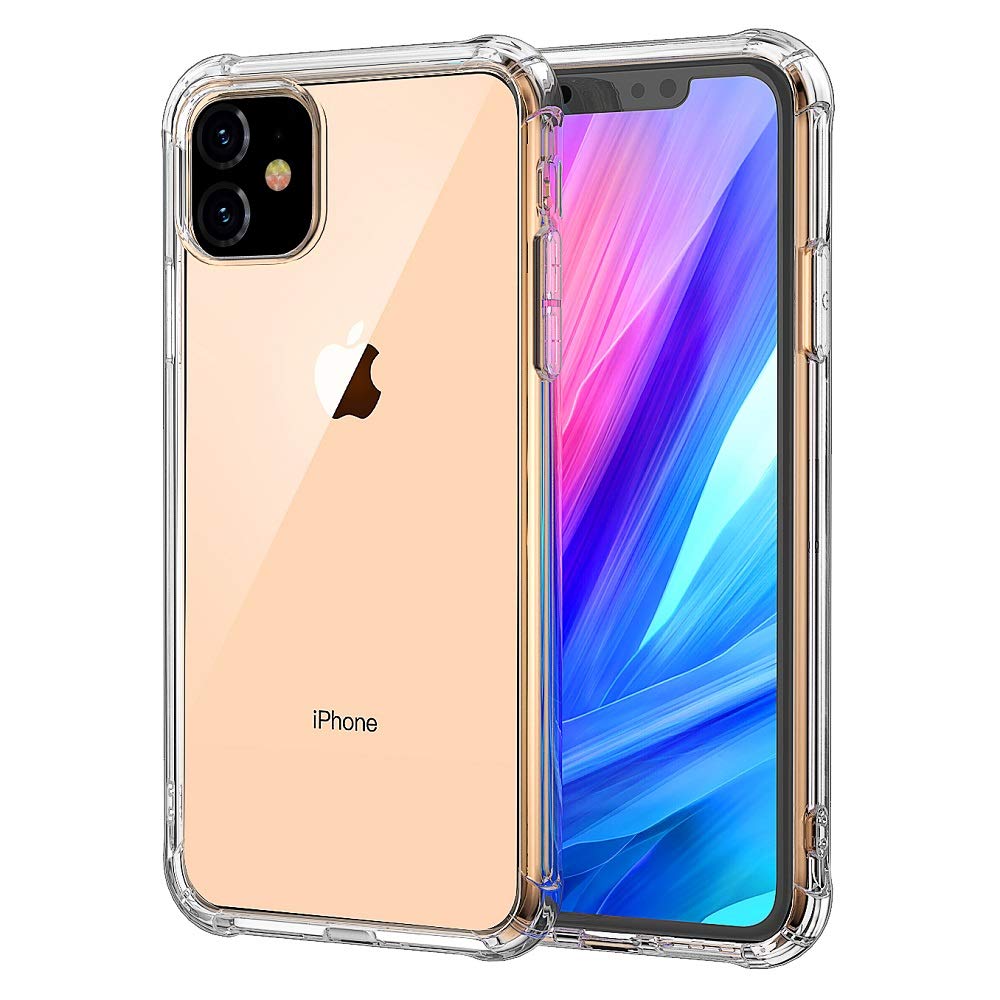 Crystal Clear Protective Case for iPhone 11, Sound Forwarding Ports, Tough Material, Shock-Absorbing, Raised Edge for Camera & Screen Protection, by WAKISAKI