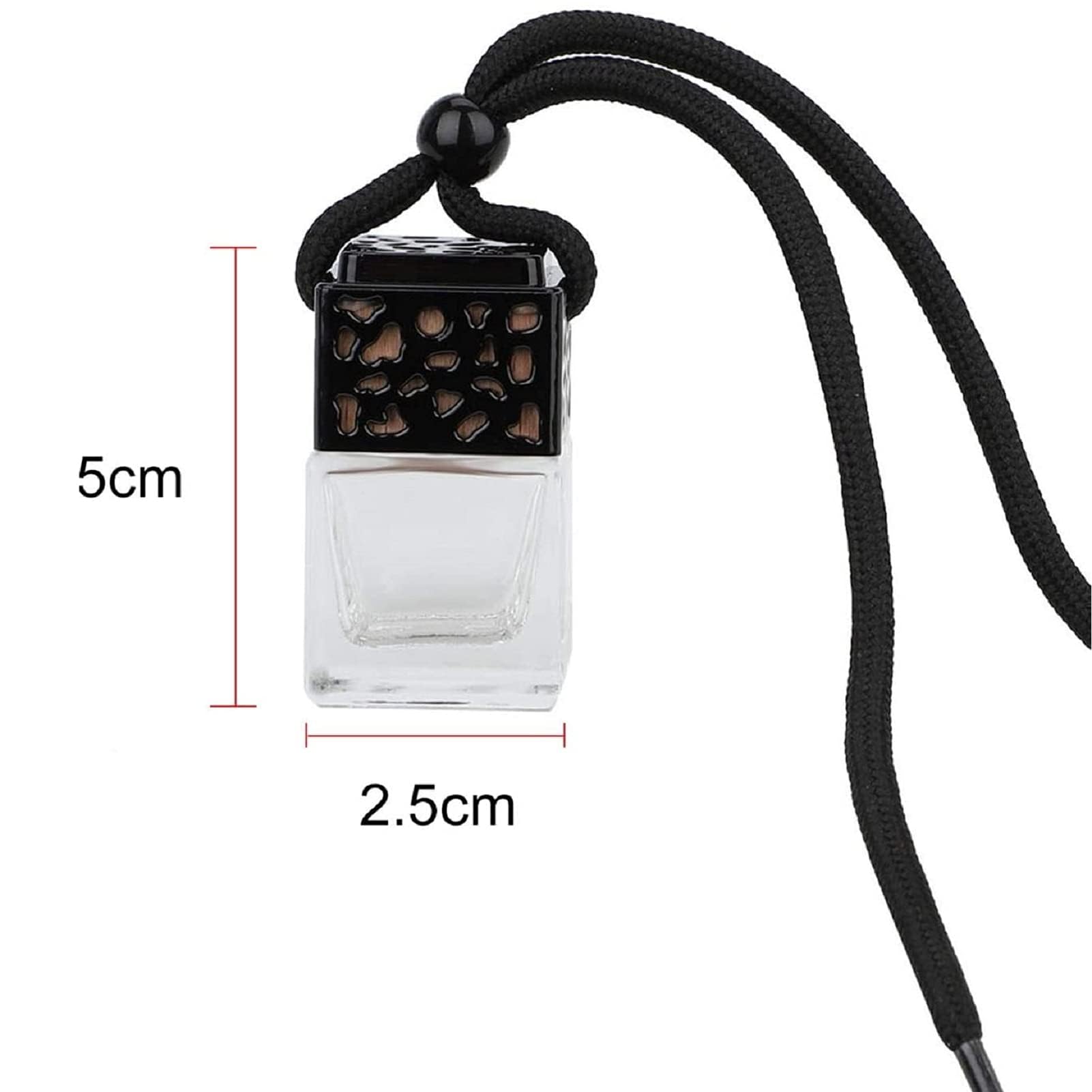 Ambientador de coche inspirado en 50 botellas difusoras vacías de 8 ml para coche, 5 x 2,5 x 2,5 cm, mini botella de perfume colgante con cordón