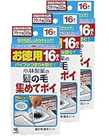 【まとめ買い】小林製薬の髪の毛集めてポイ お風呂の排水口の髪の毛をキャッチ 16枚×3個