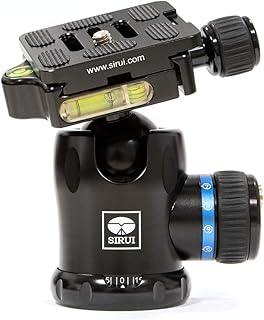 SIRUI AM-01 Aluminium Tripod Ball Head 360° Rotating Panoramic Ballhead with Arca Swiss Quick Release Plate and Bubble Level for Tripod Monopod DSLR Camera Load Capacity up to 20KG