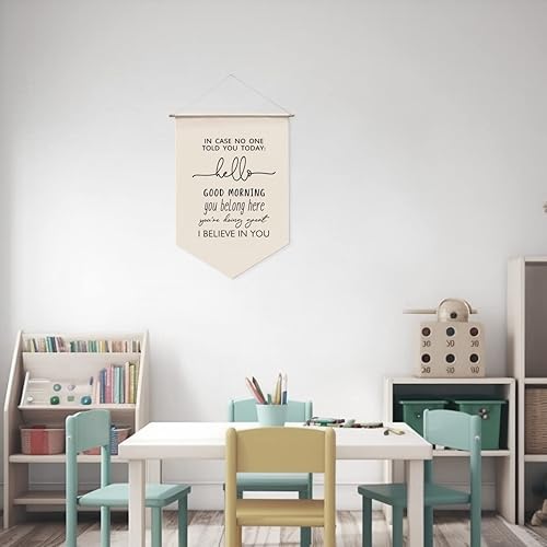 Miniatura 4 de Letrero colgante en caso de que nadie te dijo hoy, decoración de pared para habitación de niños, aula, sala de juegos, decoración de pared bohemia