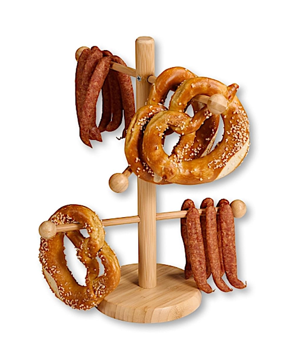 KESPER Brez'n stojak na kiełbasy, 6-ramienny, bambusowy, brązowy, Ø 15 cm/wysokość: 37 cm, 58615