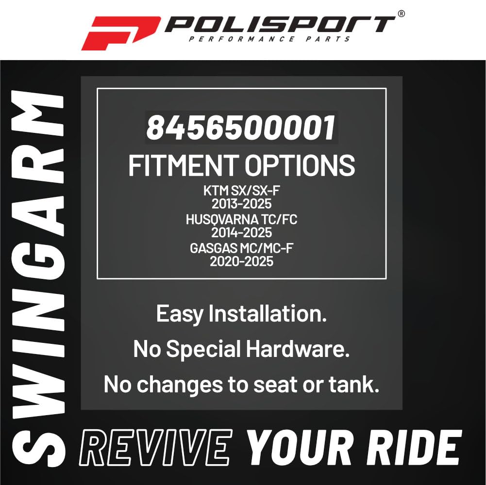 Polisport 8456500001 Schwinge Schutz für KTM SX/SX-F/XC/XC-F (13-18), Schwarz